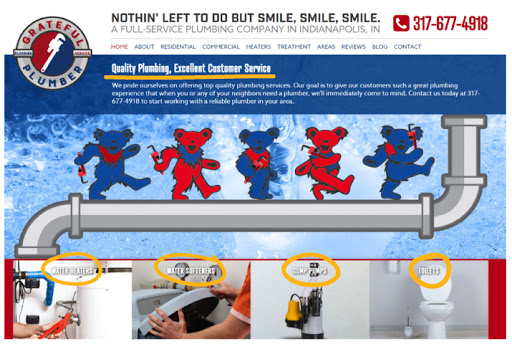plumbing website homepage