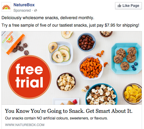 Visually pleasing Facebook ad